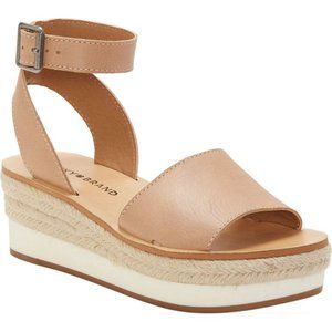 Lucky Brand Joodith Ankle Strap Wedge Sandal Stone Size 7